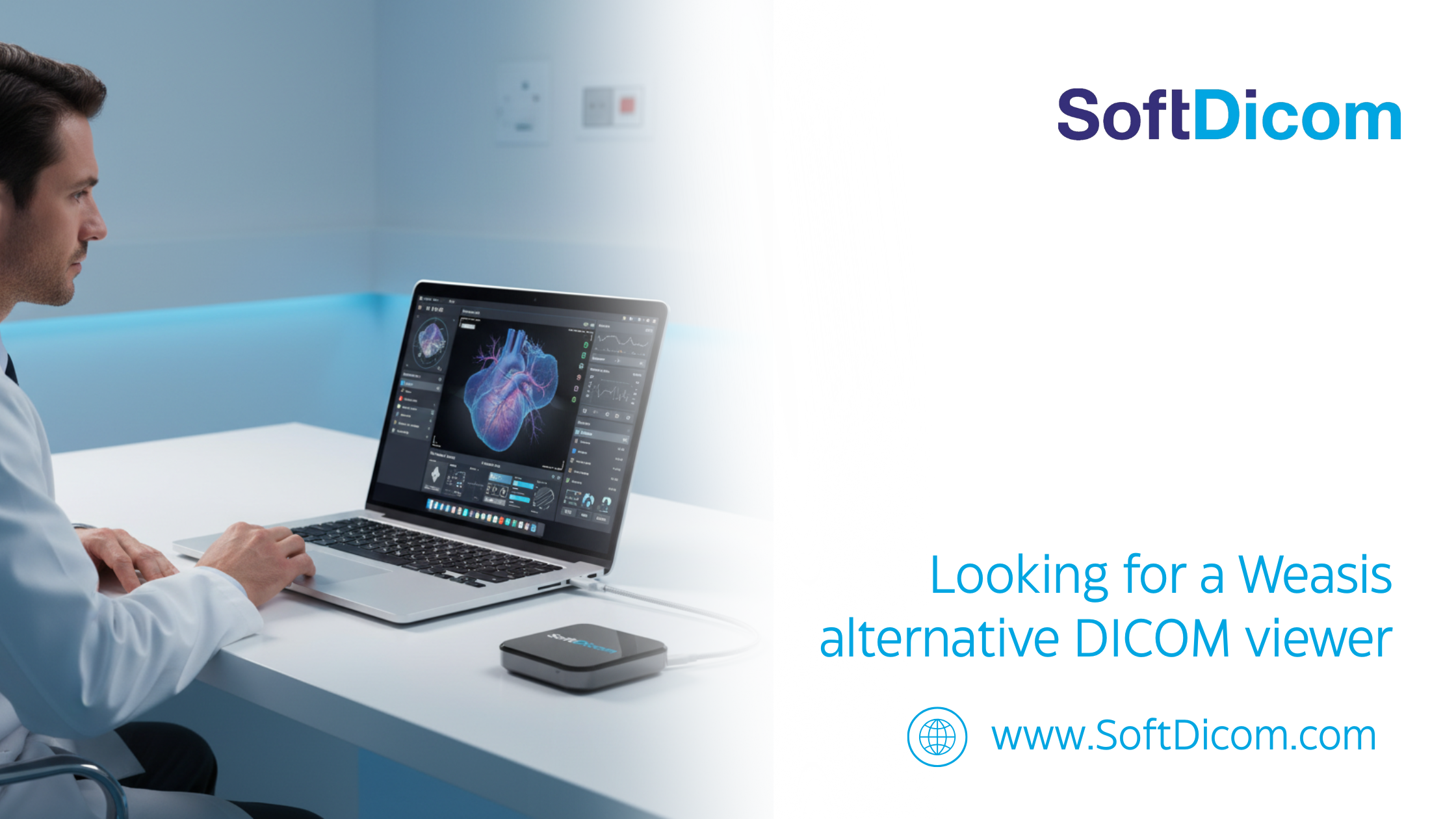 SoftDicom portable DICOM viewer as a Weasis alternative for offline case viewing